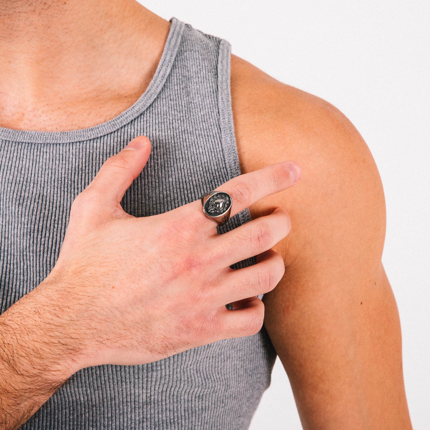 Charm Mens Stainless Steel Ring