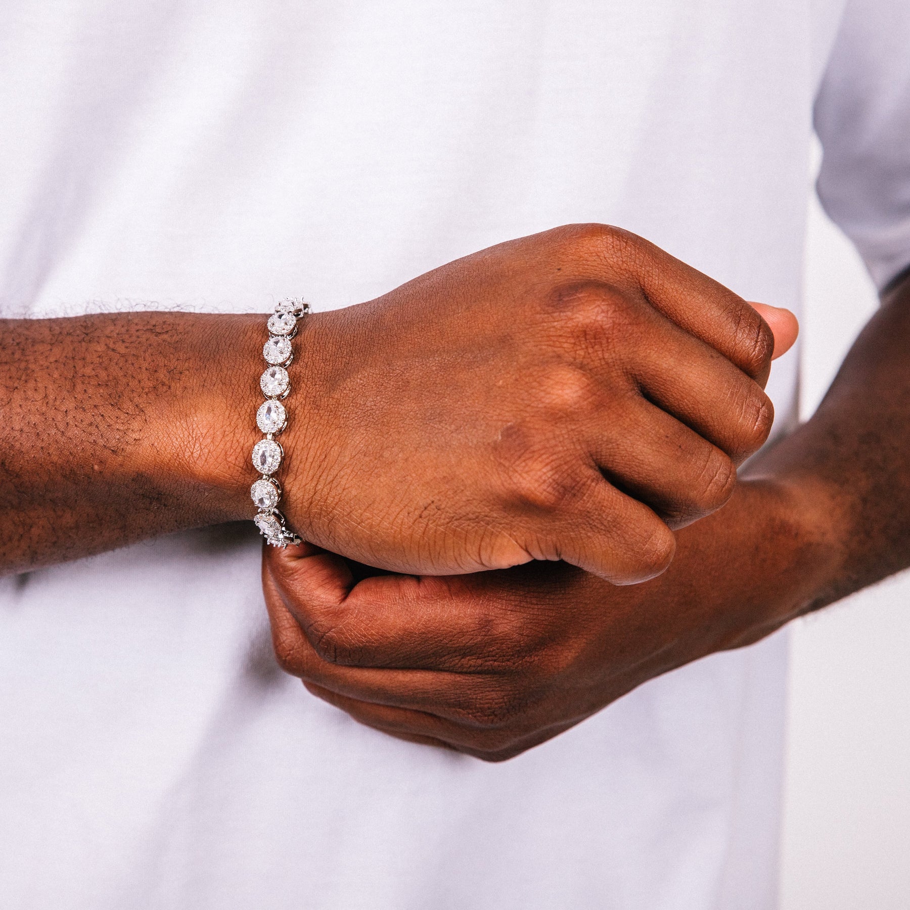 Glace Halo Cut Mens Bracelet