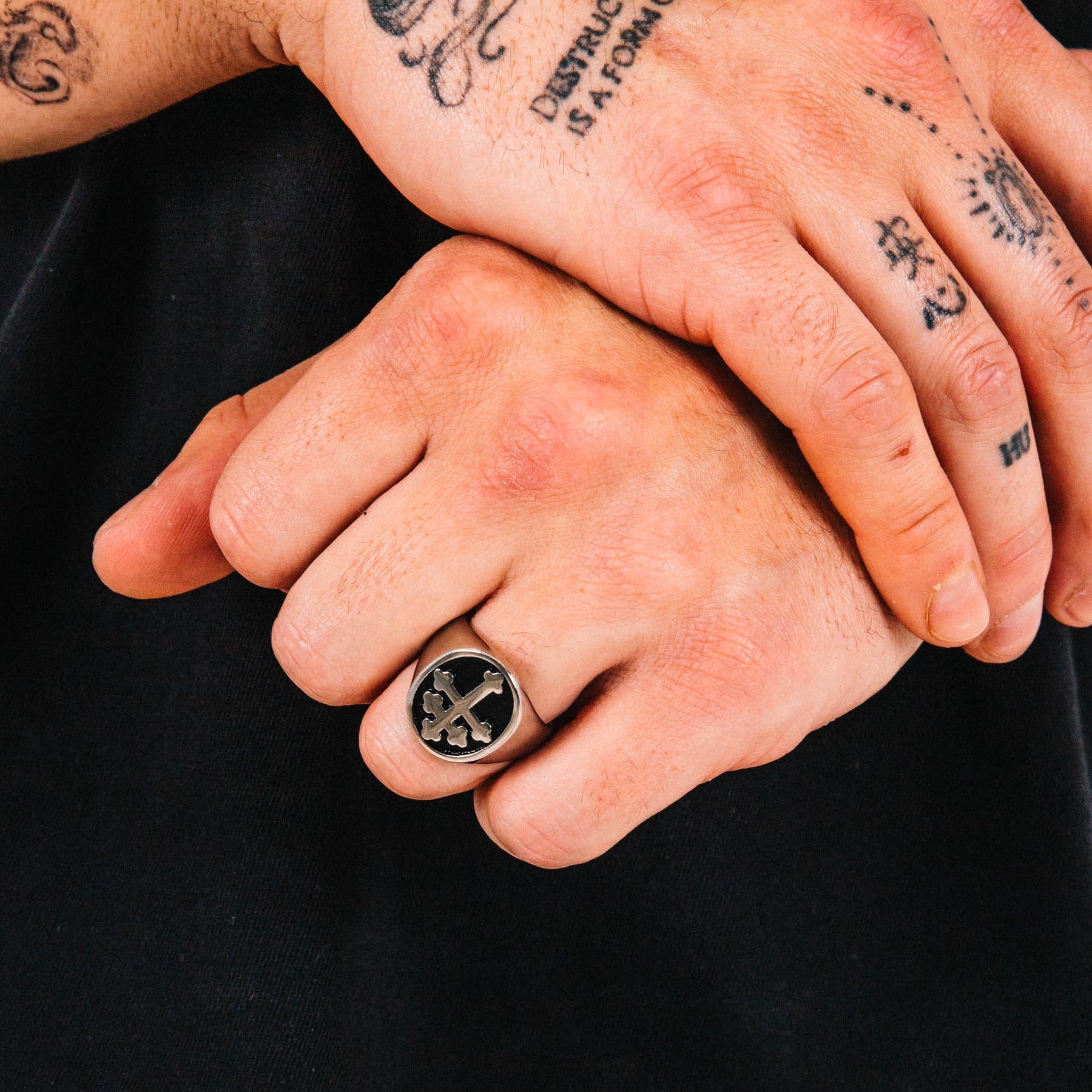 Omen Mens Stainless Steel Ring