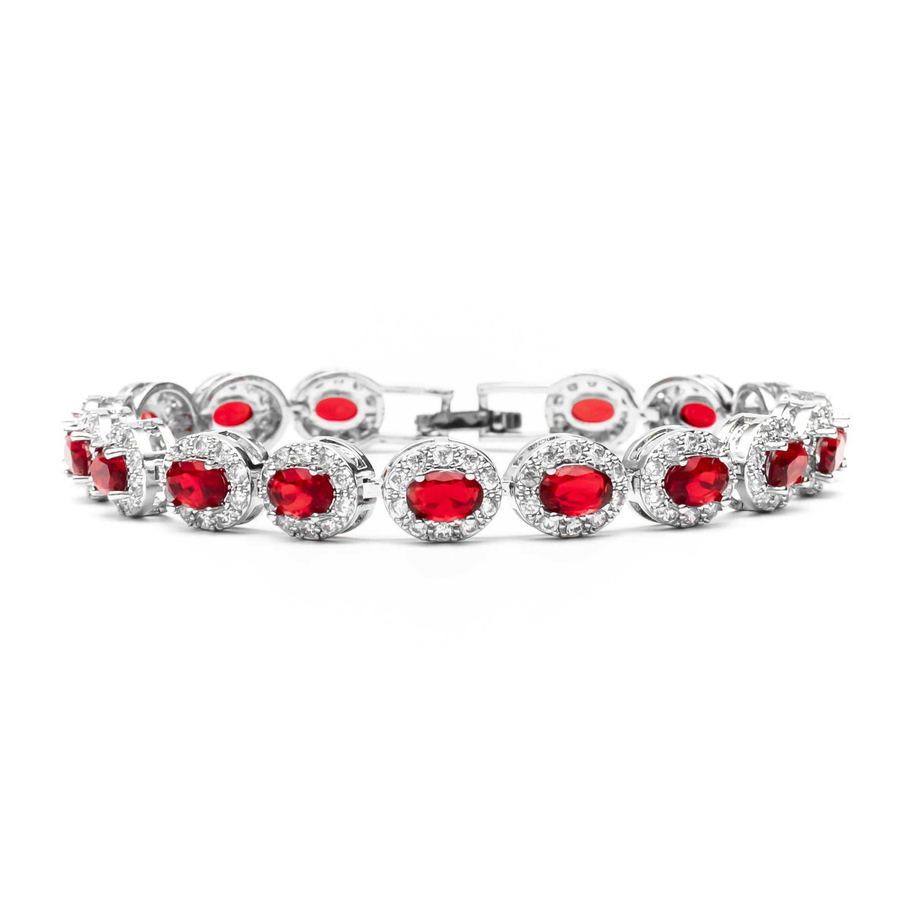 Red Halo Cut Mens Bracelet