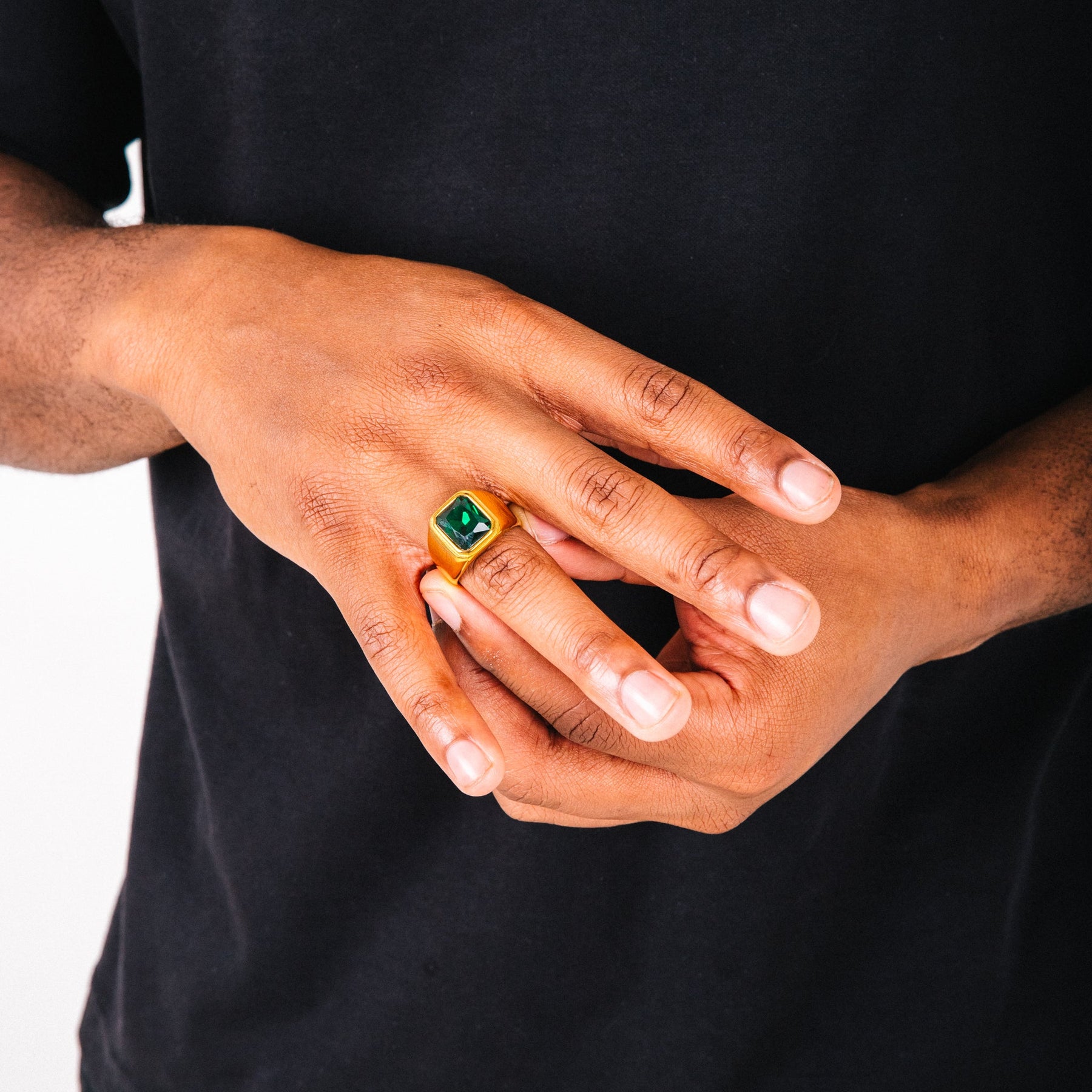 Vivente Mens Gold Stainless Steel Ring
