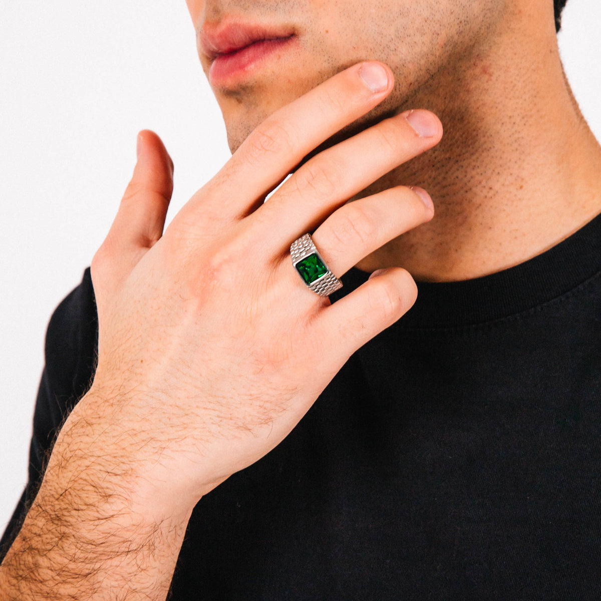 Anel Masculino Aco Inoxidavel Green Relix