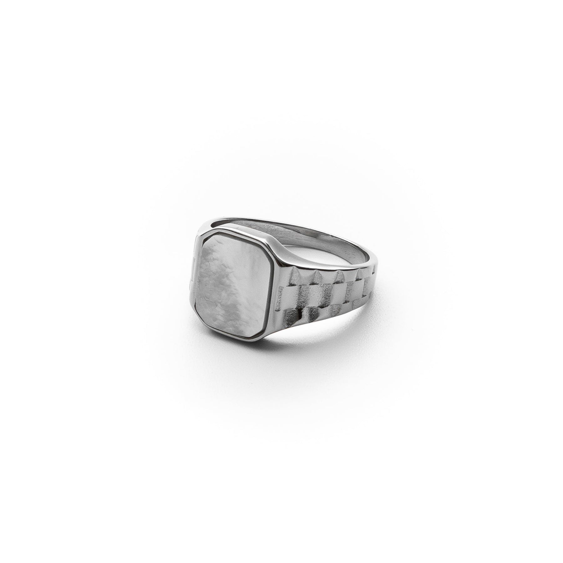 Anel Masculino Aco Inoxidavel Monarca White