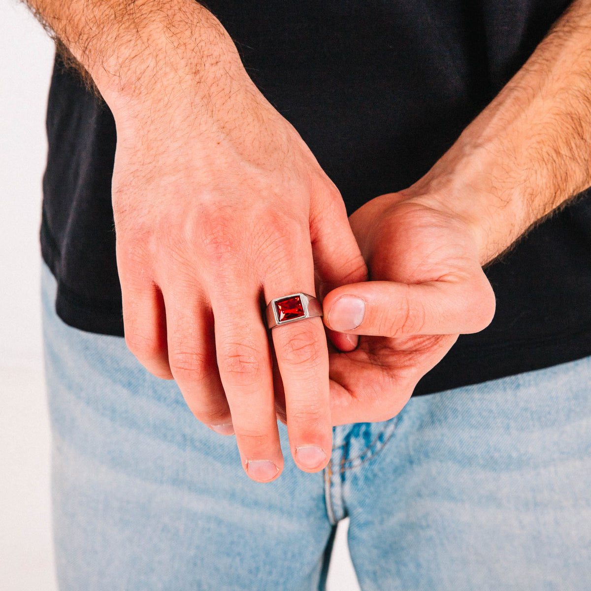 Anel Masculino Aco Inoxidavel Red Opium