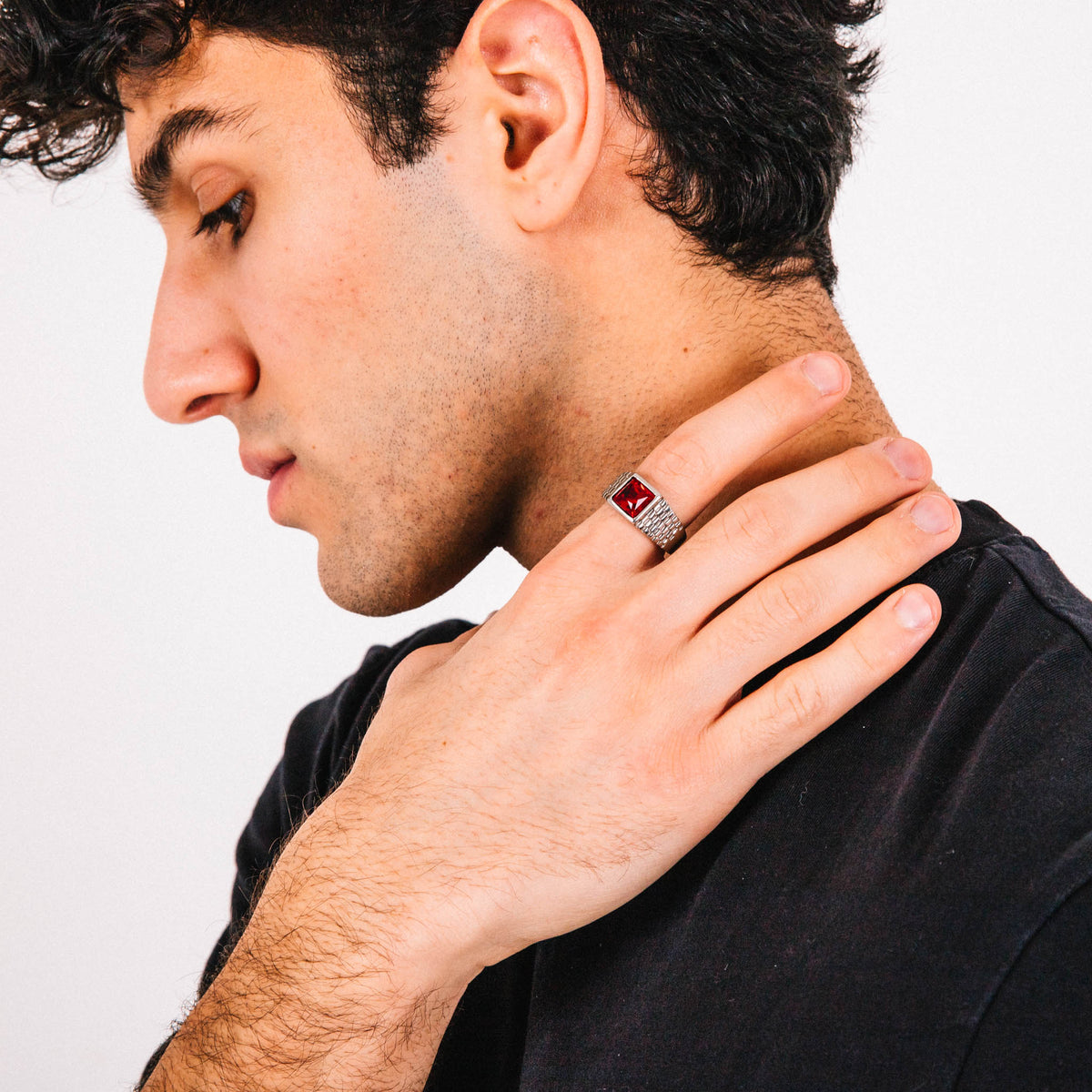 Anel Masculino Aco Inoxidavel Red Relix