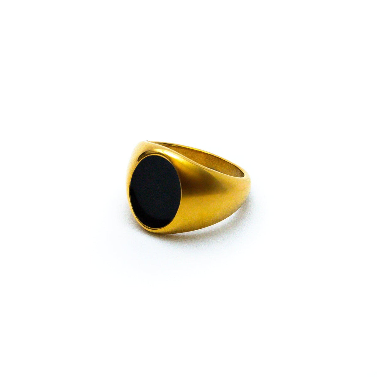 Anel Masculino Dourado Black Eye