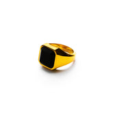 Anel Masculino Dourado Black Radium