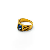 Anel Masculino Dourado Blue Relix