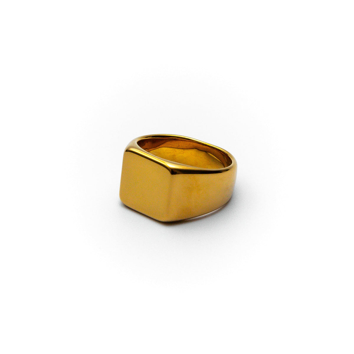 Anel Masculino Dourado Forged