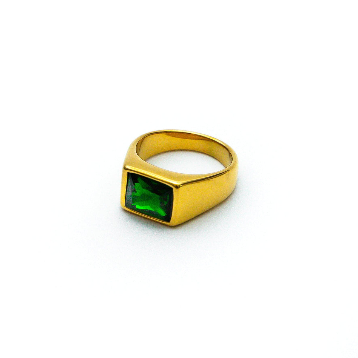 Anel Masculino Dourado Green Opium