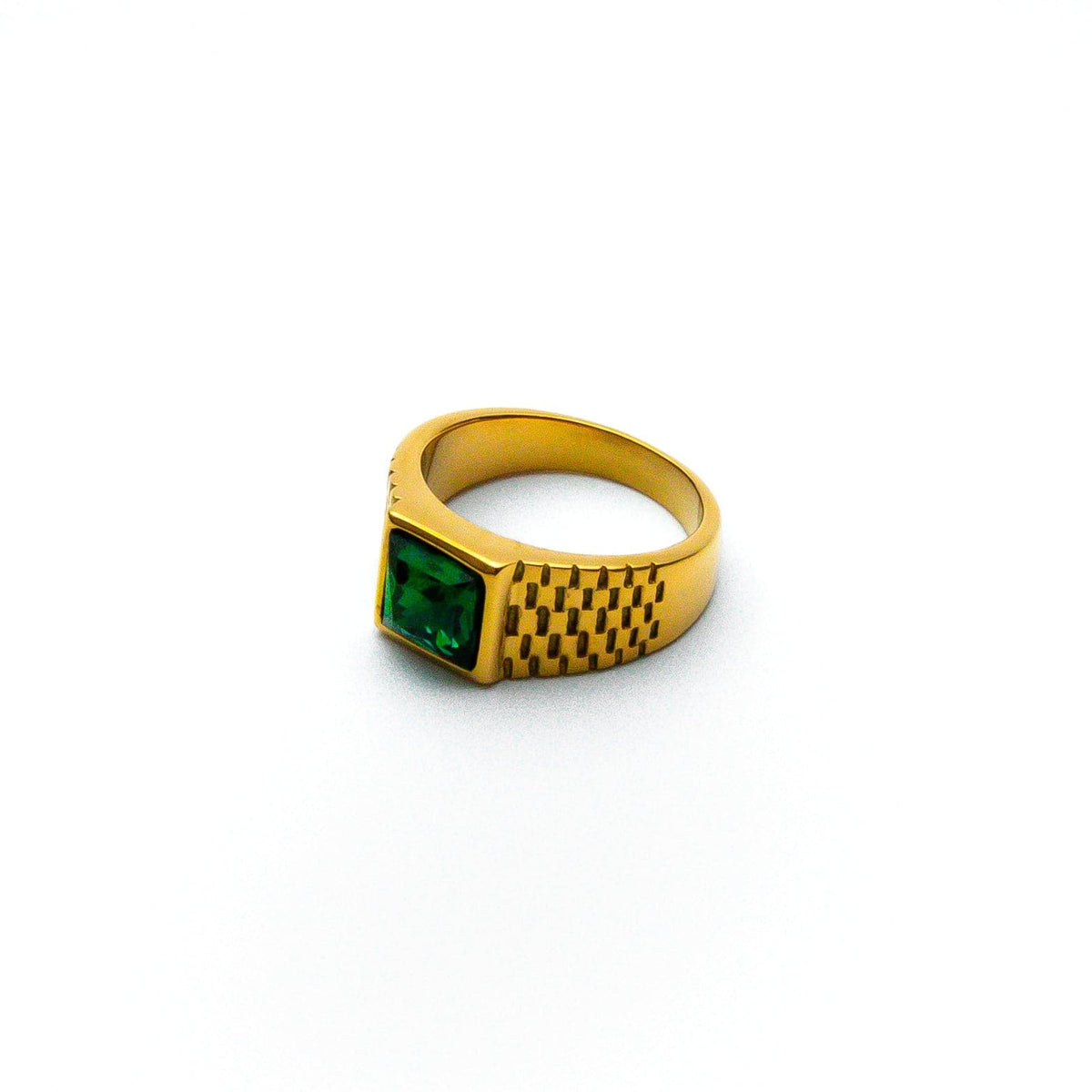 Anel Masculino Dourado Green Relix
