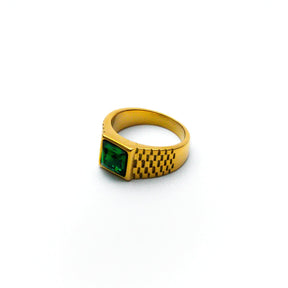 Anel Masculino Dourado Green Relix