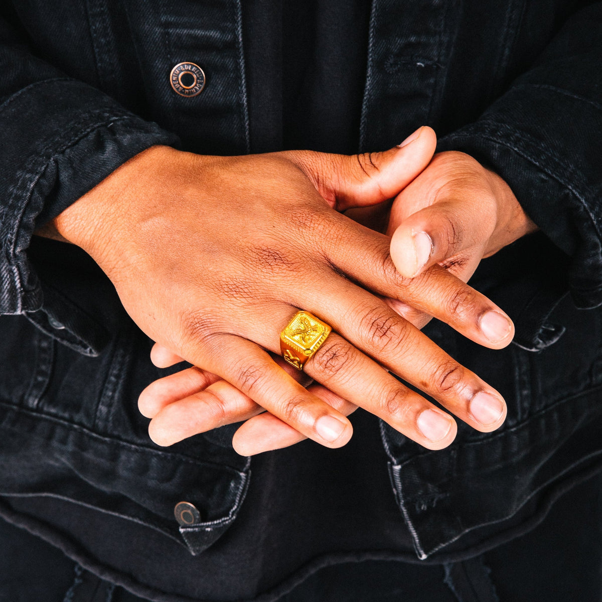 Anel Masculino Dourado Mafia