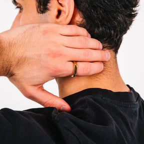 Anel Masculino Dourado Rawn