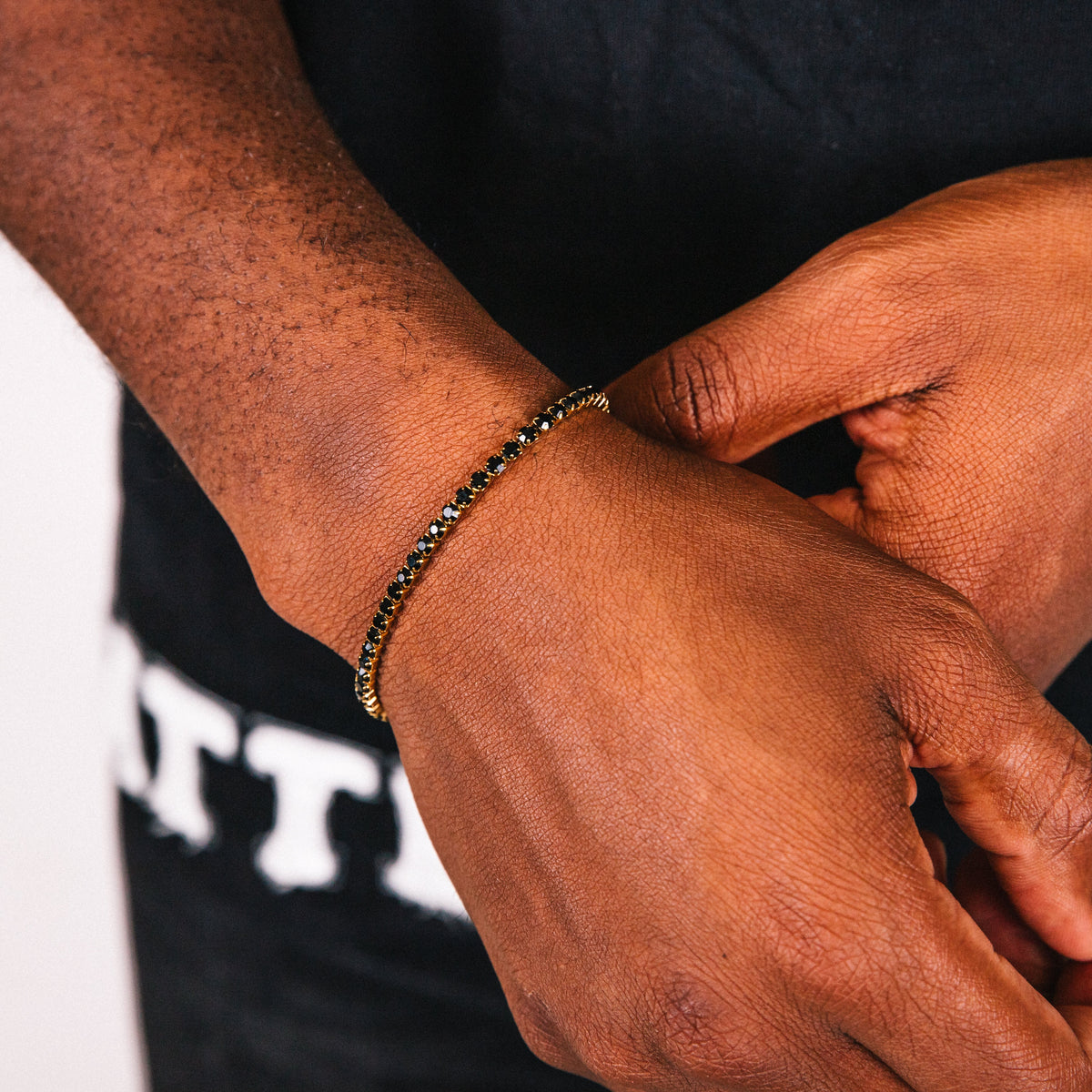 Black Royce Mens Gold Stainless Steel Bracelet