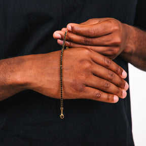 Black Royce Mens Gold Stainless Steel Bracelet