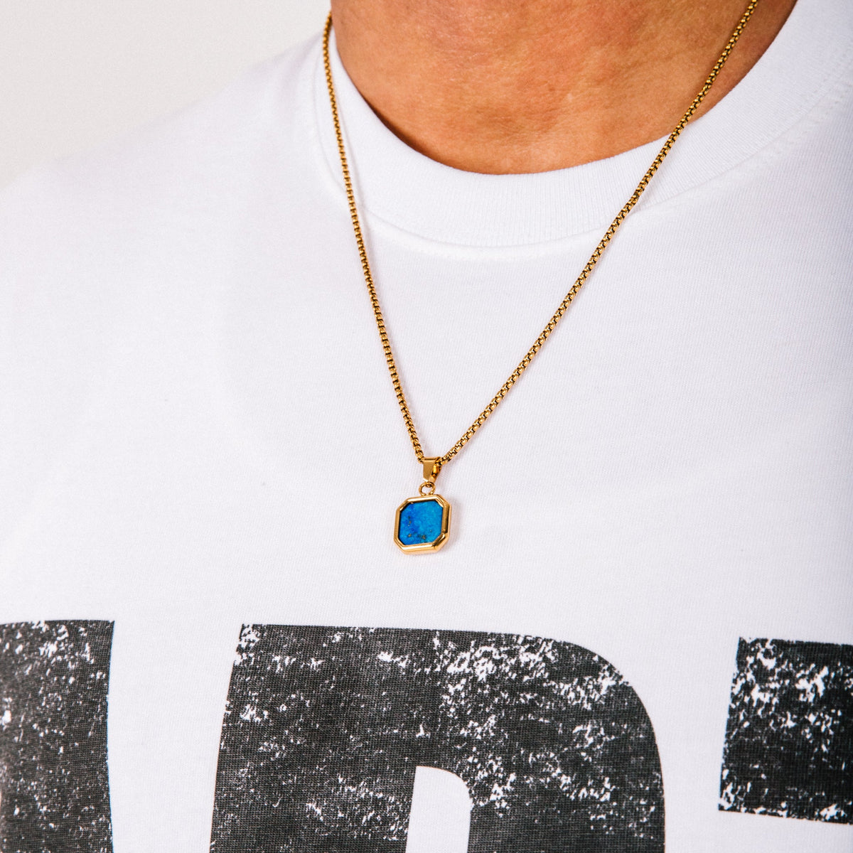 Blue Icon Men's Gold Stainless Steel Chain