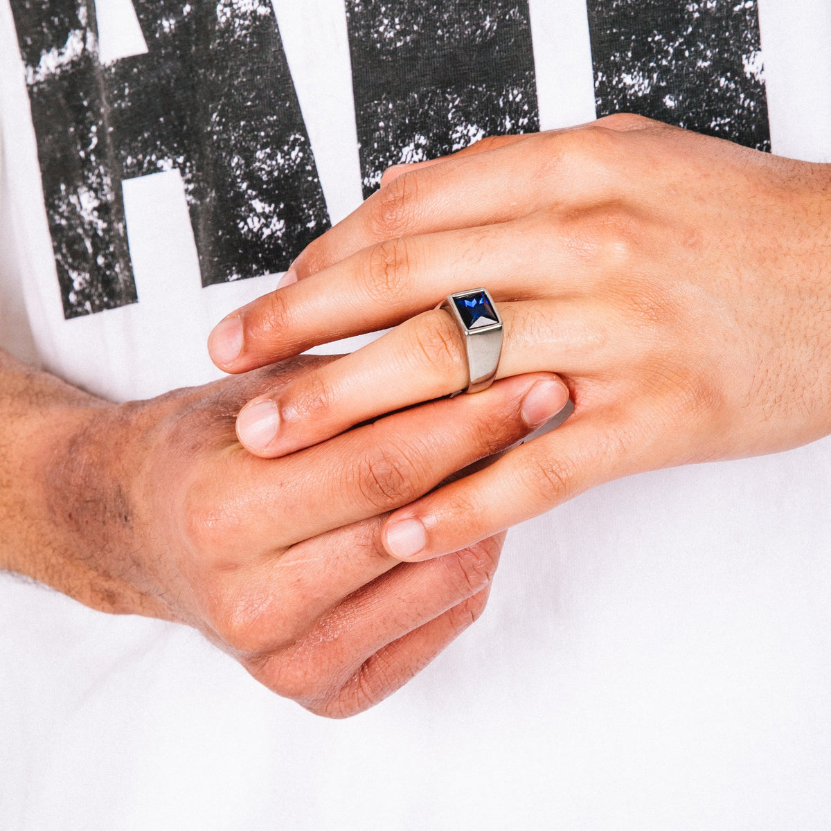 Blue Opium Men's Stainless Steel Ring