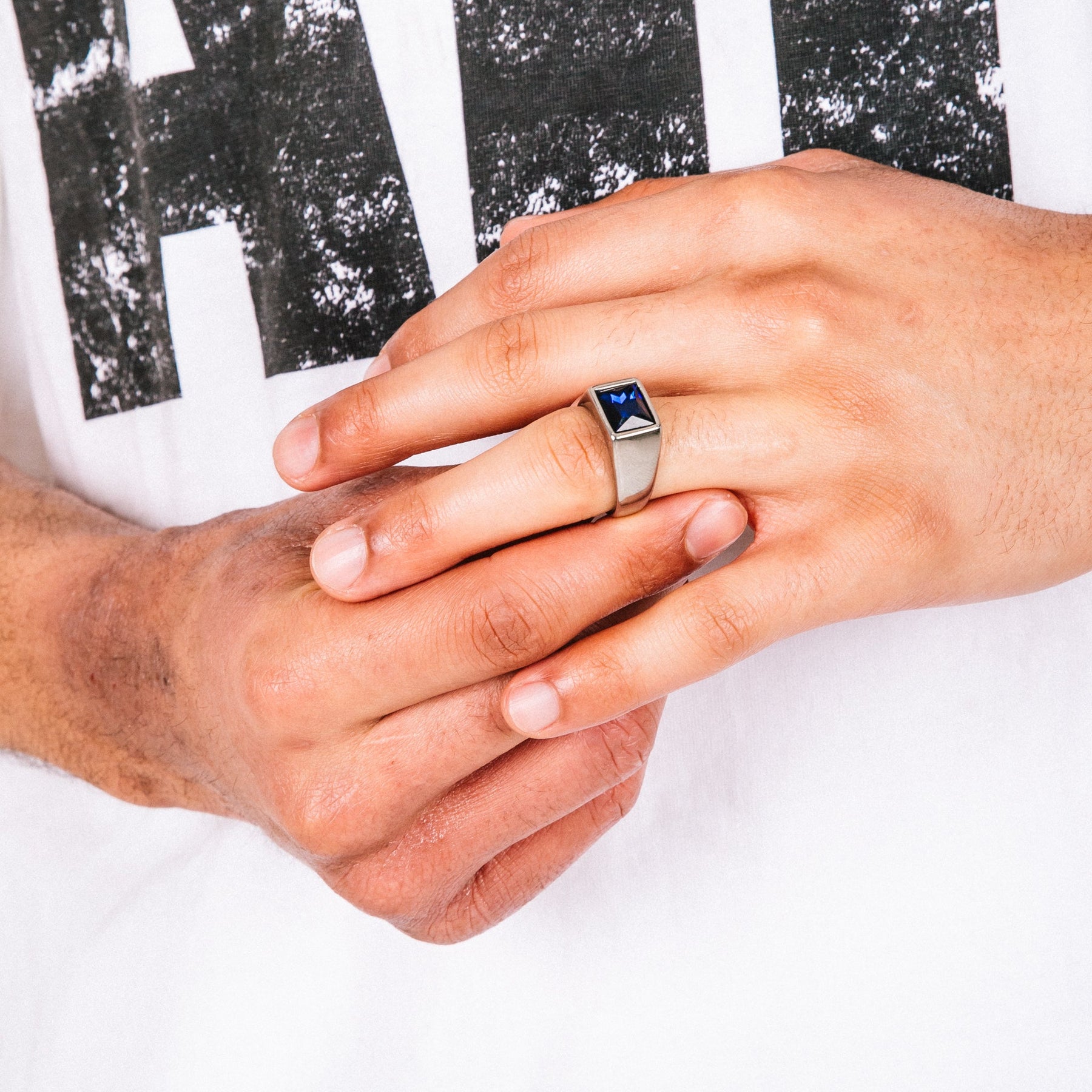 Blue Opium Men's Stainless Steel Ring