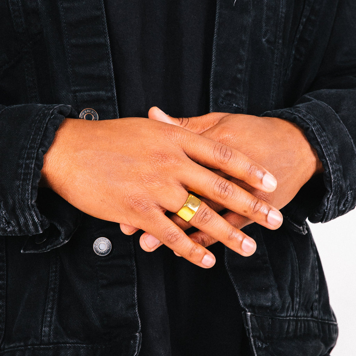 Brute Mens Gold Stainless Steel Ring