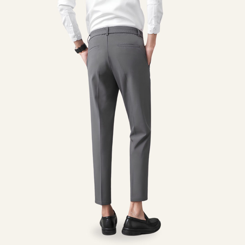 Calça Masculina Slim Old Money Anti Amassado Darvon Cinza Escuro