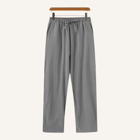 Calca Masculina de Linho Old Money Milford cinza  