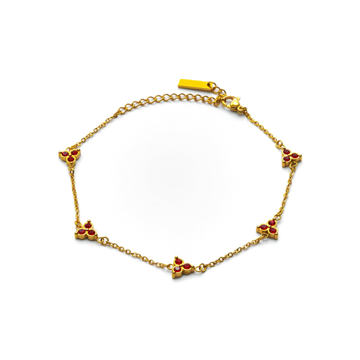 Calista Red Mens Gold Stainless Steel Bracelet