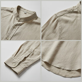 Camisa de Linho Manga Longa Varenne bege
