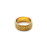 Celtic Mens Gold Stainless Steel Ring