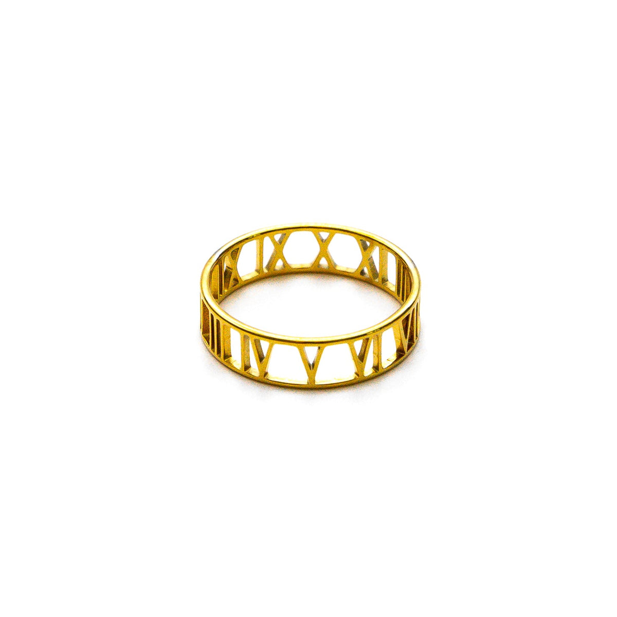 Chrono Men's Gold Stainless Steel Ring