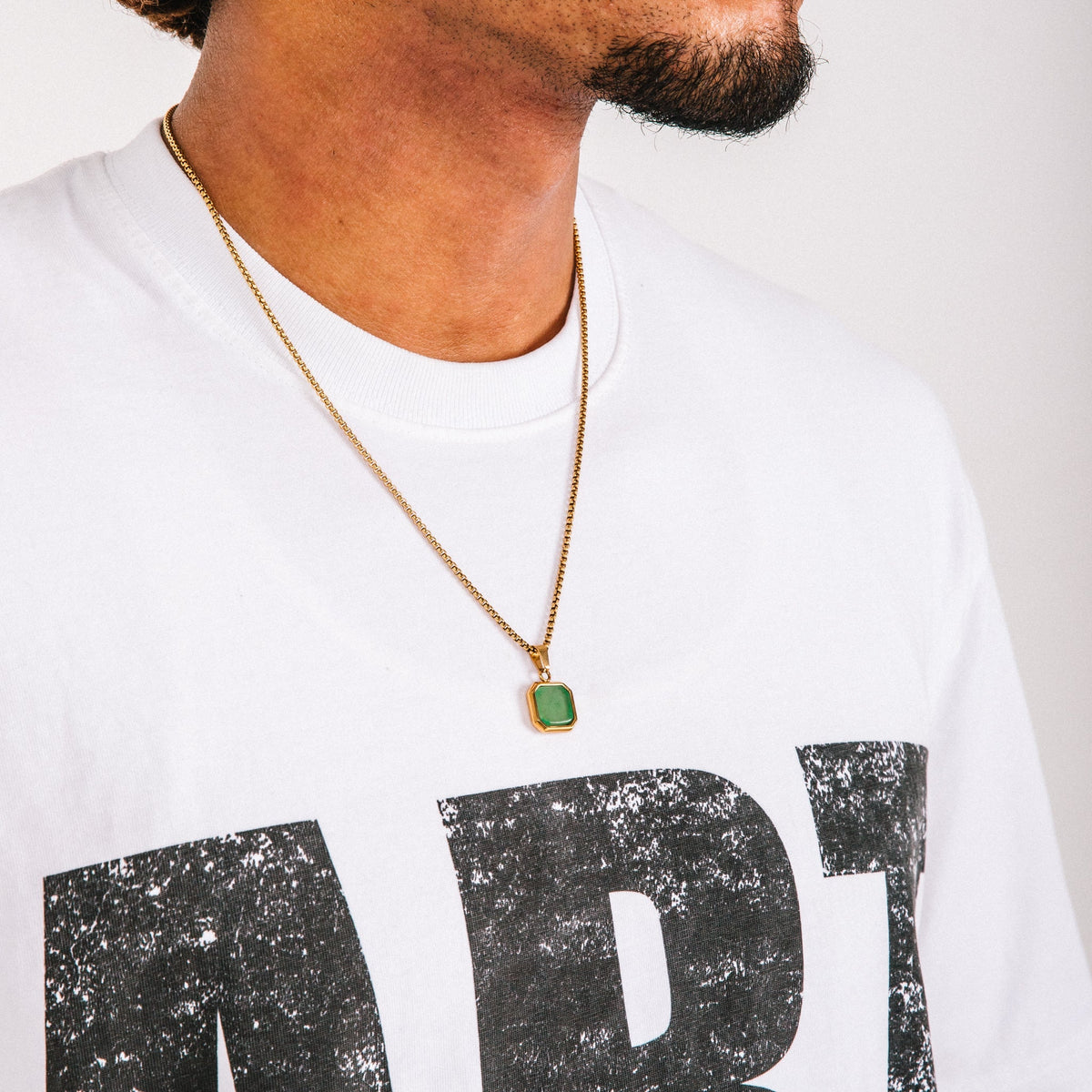 Corrente Masculina Aco Inoxidavel Dourada Green Icon