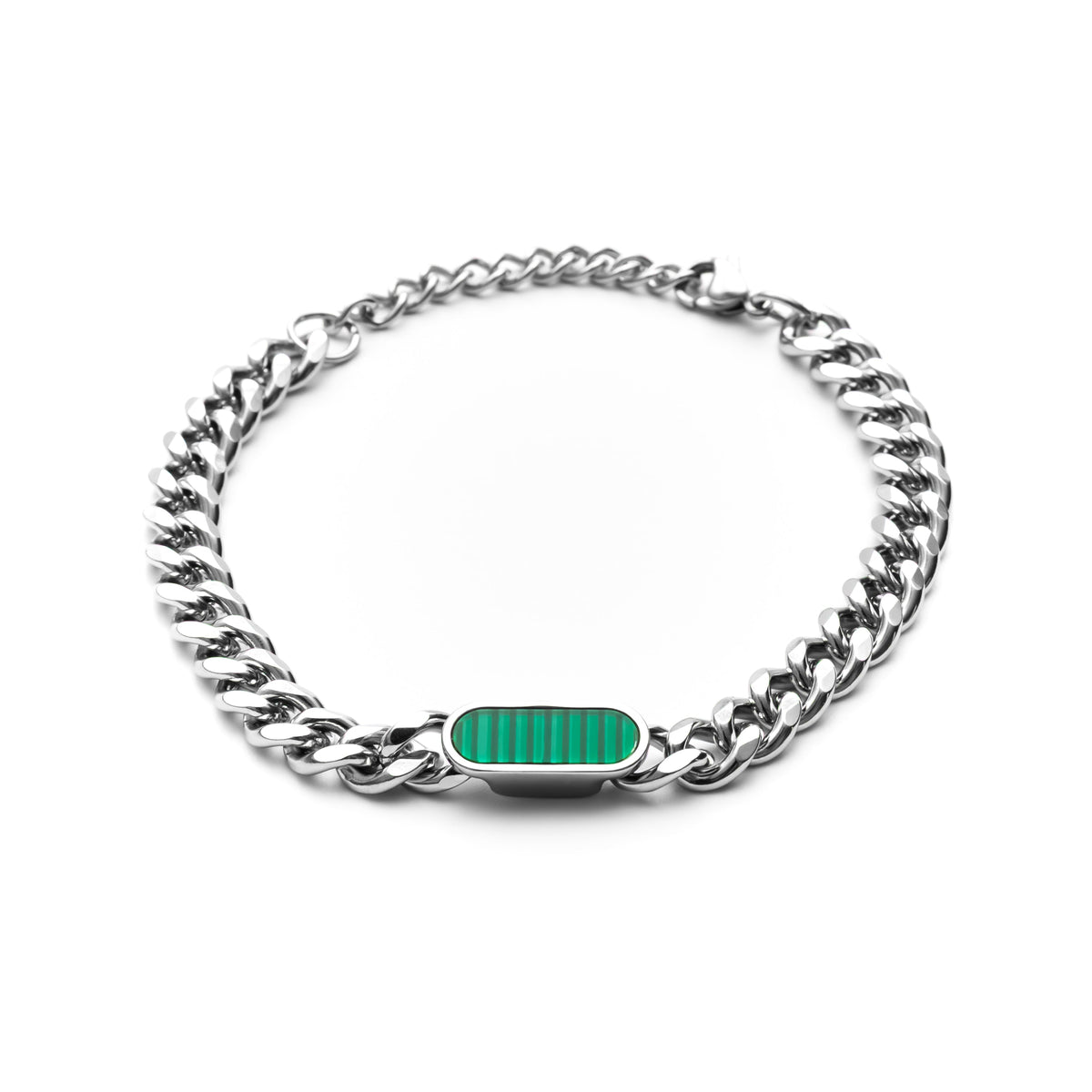Emerald Civitas Mens Stainless Steel Bracelet