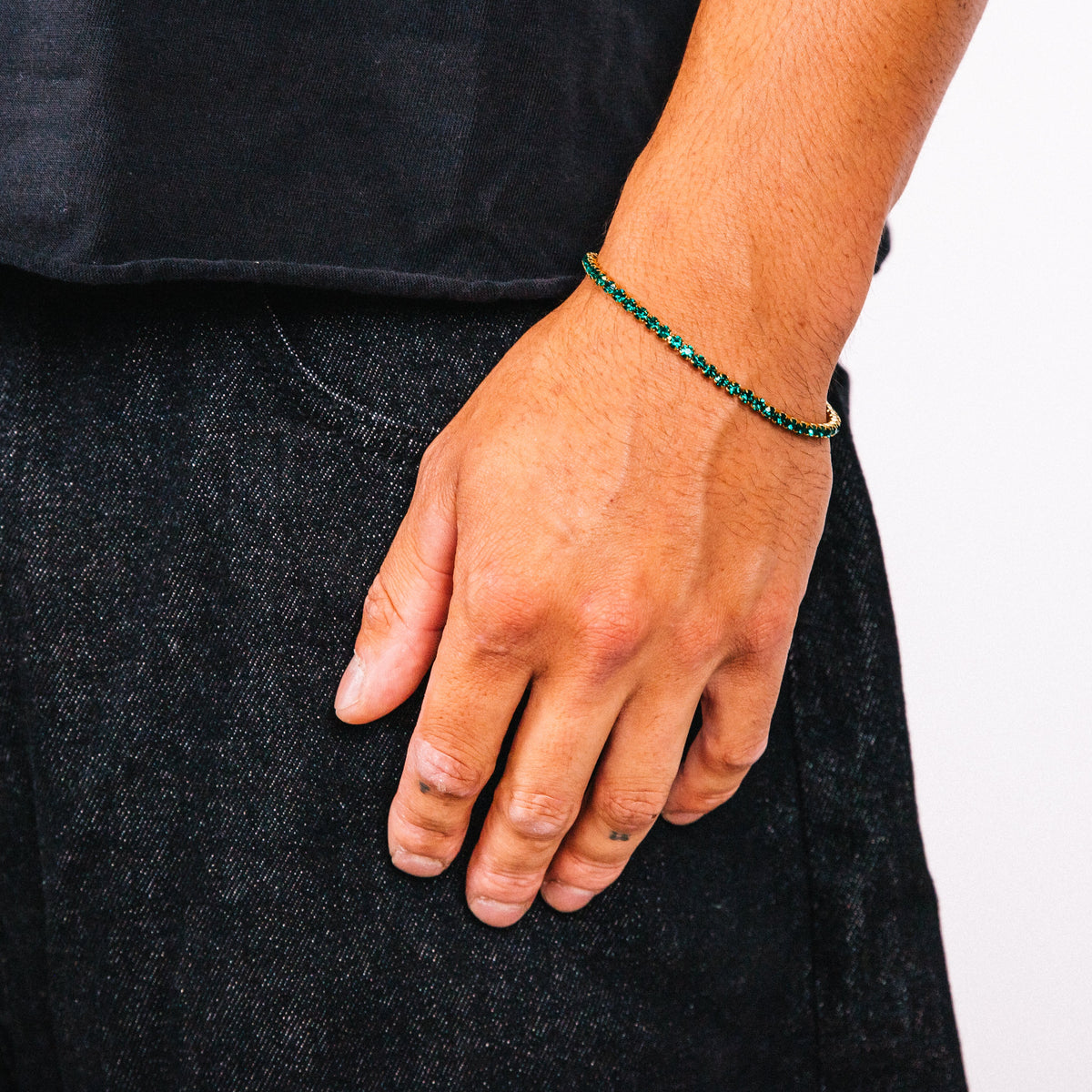 Emerald Royce Mens Gold Stainless Steel Bracelet