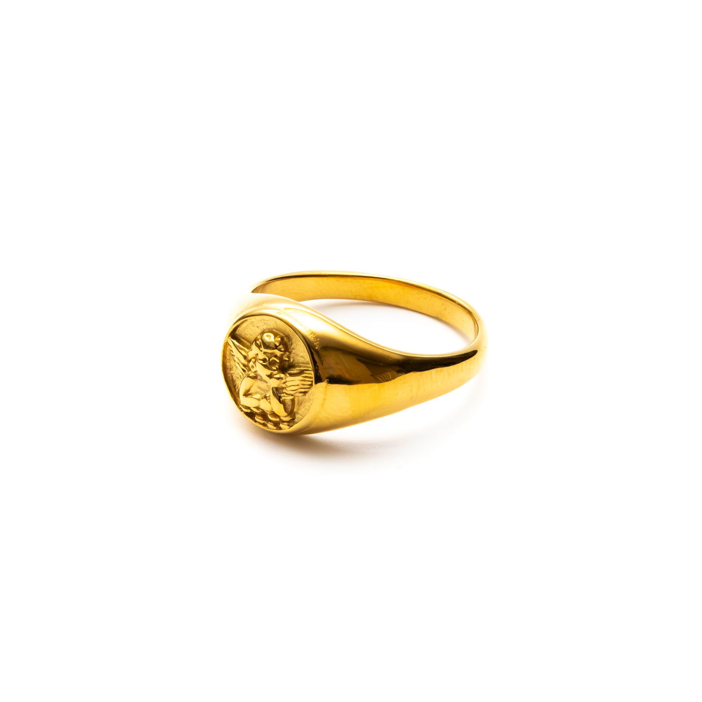 Eros Mens Gold Stainless Steel Ring