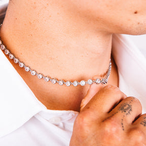 Glace Cristallo Mens Stainless Steel Chain