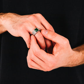 Green Relix Men’s Stainless Steel Ring