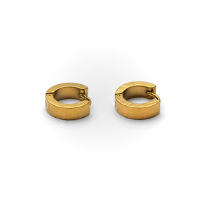 Halo Mens Gold Stainless Steel Earrings