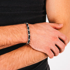 Merlo Men's Stainless Steel & Leather Bracelet