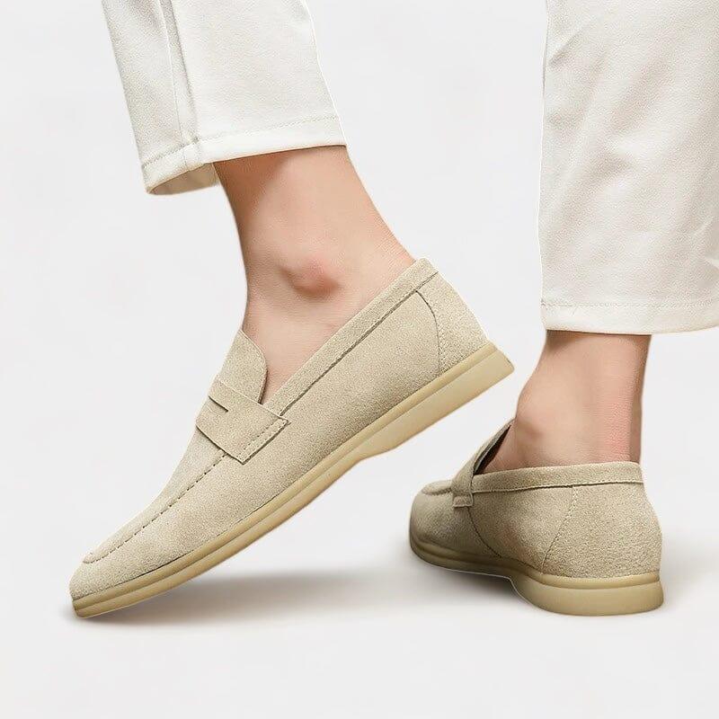 Mocassim Loafer de Camurca Masculino Master bege