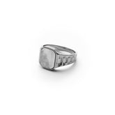 Monarch Mens White Stone Stainless Steel Ring