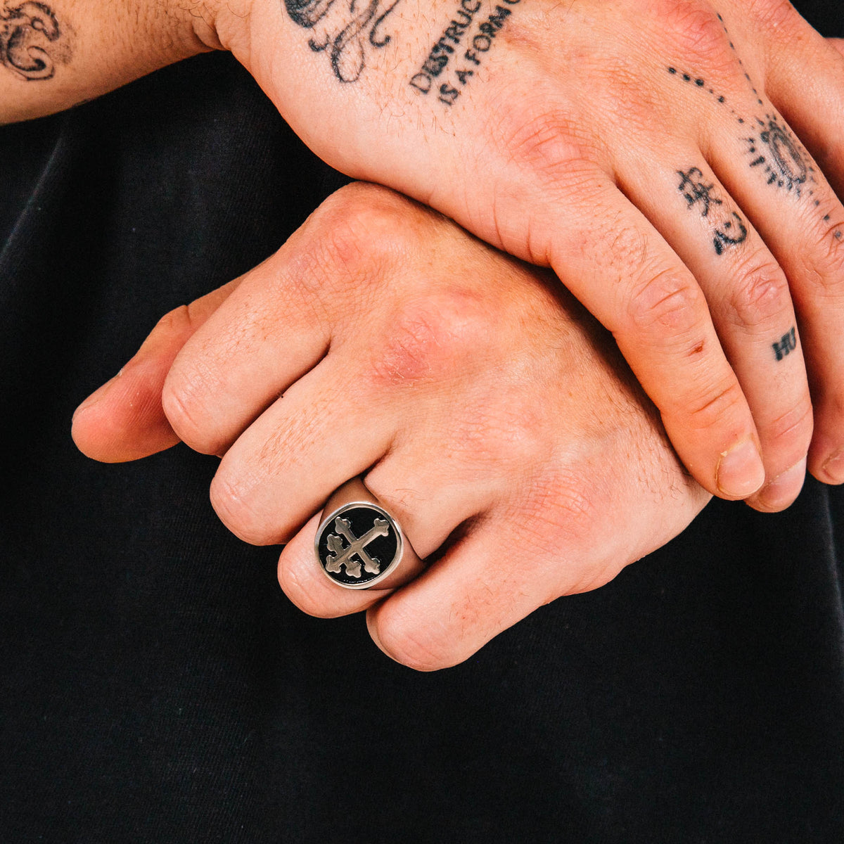 Omen Mens Stainless Steel Ring