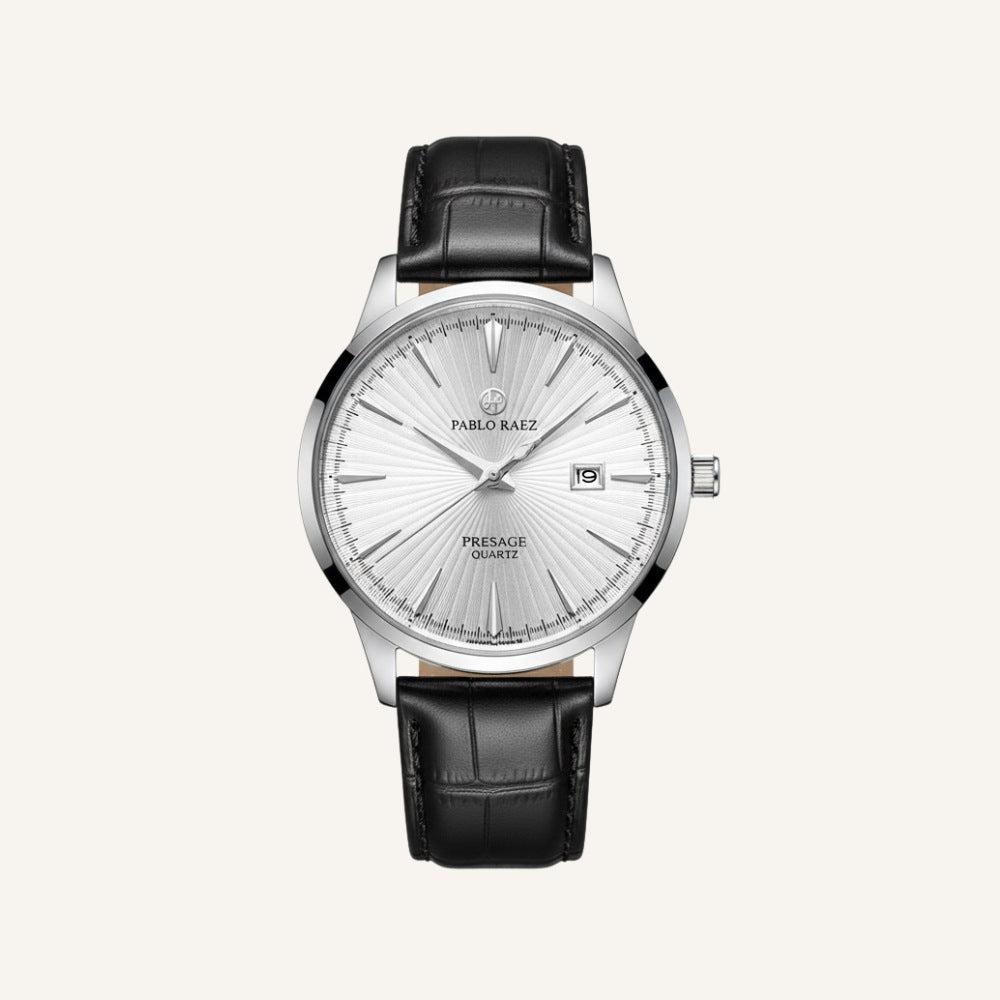 Pablo Raez Genuine Leather Watch White
