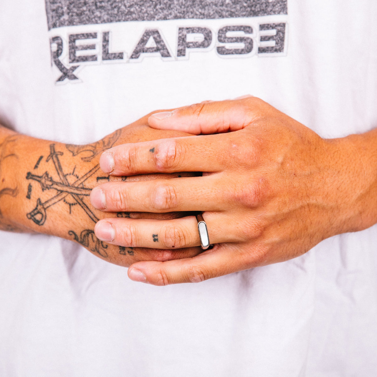 Pearl Slate Mens Ring