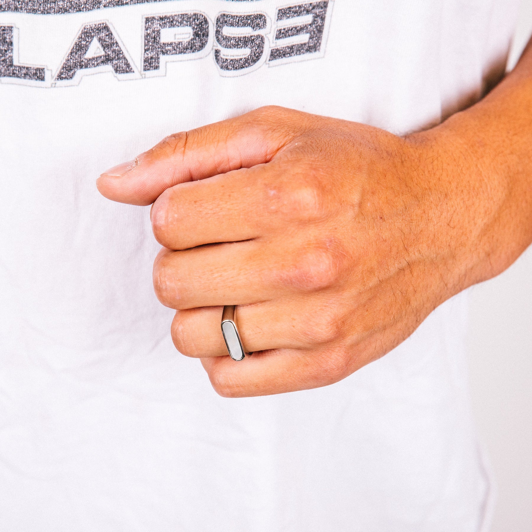 Pearl Slate Mens Ring