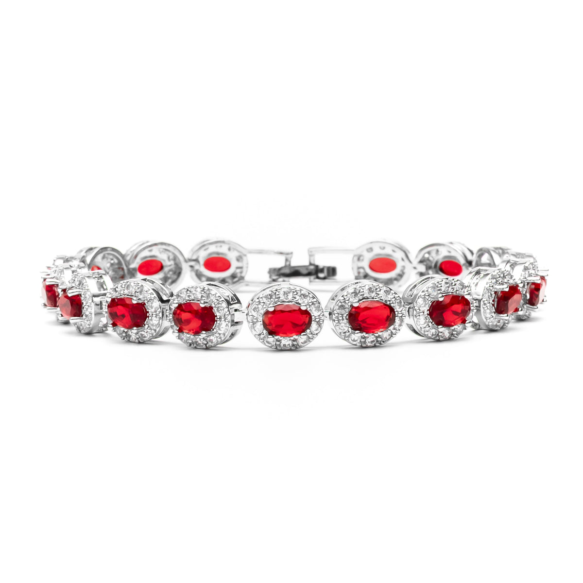 Red Halo Cut Mens Bracelet