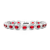 Red Halo Cut Mens Bracelet