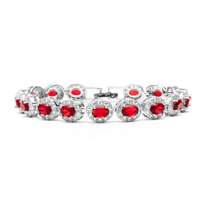 Red Halo Cut Mens Bracelet