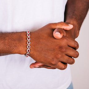 Red Halo Cut Mens Bracelet