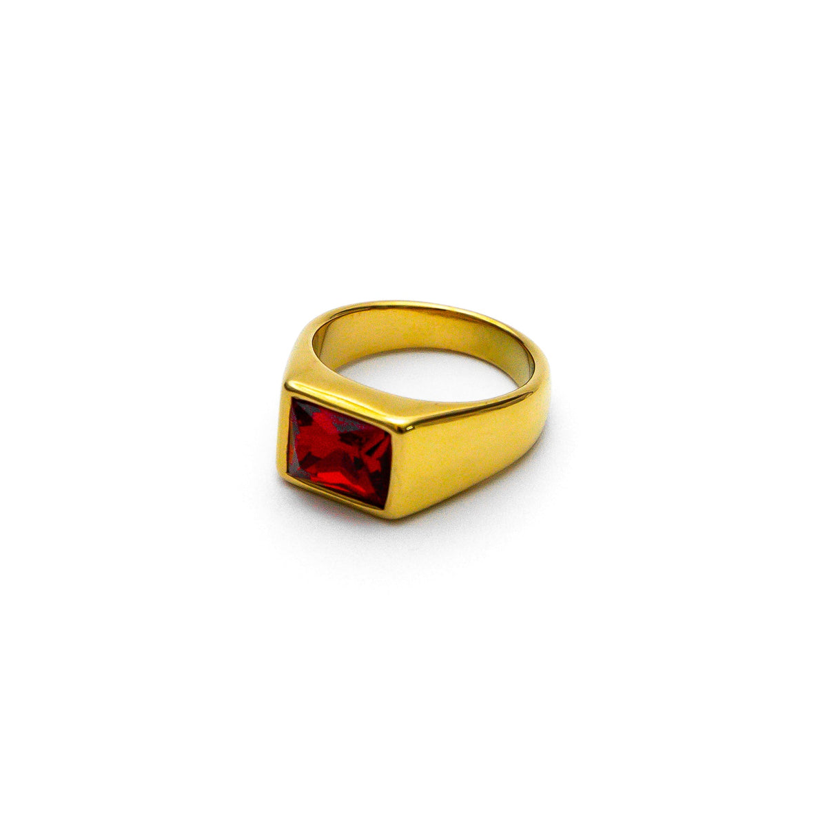 Red Opium Mens Gold Stainless Steel Ring