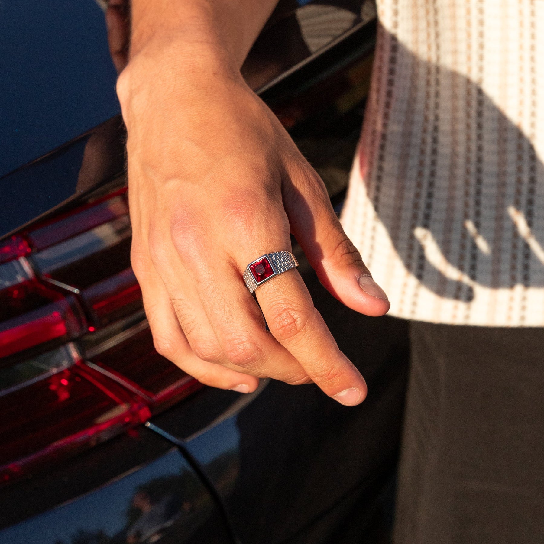 Red Relix Men's Stainless Steel Ring